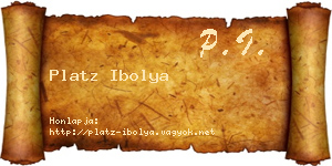 Platz Ibolya névjegykártya